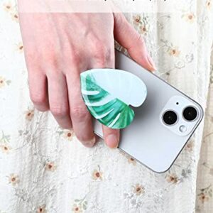 8 Pcs Leaves Phone Holder Green Plant Cell Phone Grip Holder Monstera Philodendron Anthurium Phone Sockets Cute Phone Finger Collapsible Expanding Kickstand Holder for Smartphone and Tablets