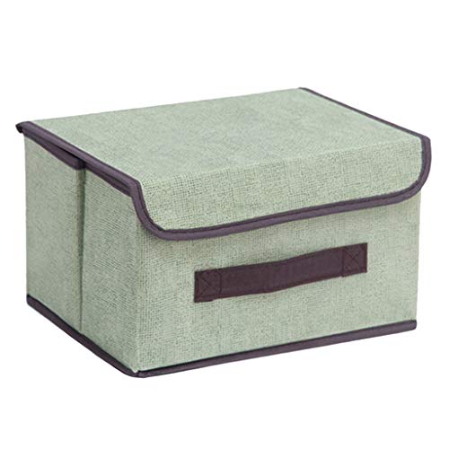 Foldable Storage Box with Lid Snacks Organizer Container Closet, S Green, As Described