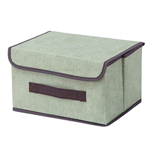 Foldable Storage Box with Lid Snacks Organizer Container Closet, S Green, As Described