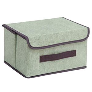 Foldable Storage Box with Lid Snacks Organizer Container Closet, S Green, As Described