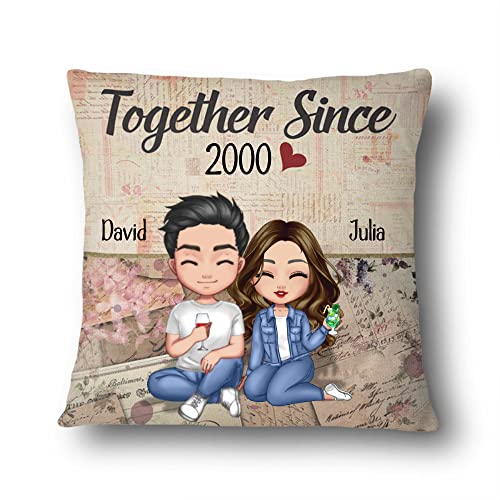 Zuhause Together Since Husband Wife Custom Pillow - Personalized Couples Anniversary Pillow Customized Gifts for Lovers, Multi 4