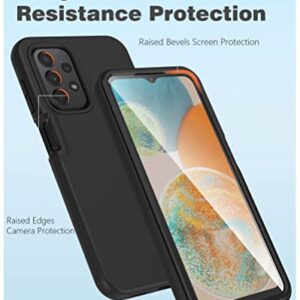 JXVM for Samsung Galaxy A23-5G Case: Dual Layer Silicone Slim Galaxy A23 4G Case - Full Protection Durable Shockproof Protective Cute Cell Phone Cover Black