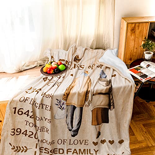 BLAMEZI 45 Years 45th Anniversary Throw Blanket Gifts, Gift for 45th Wedding Anniversary Valentine Gifts for Her Him Wife Husband Mom Dad Grandpa Grandma