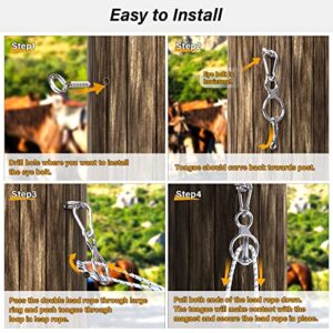 Debialo Horse Tie Ring, Horse tack and Supplies, Safe Horse Accessories,Horse Training Equipment with Eye Bolt,Quick snap,Humane Way Tie Ring,Prevent Horses from Pulling Back,Durable Steel