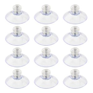 rrina 12pcs pvc suction cups with screws m5 thread transparent 1.6" diameter sucker cup with knurled nut for bathroom kitchens