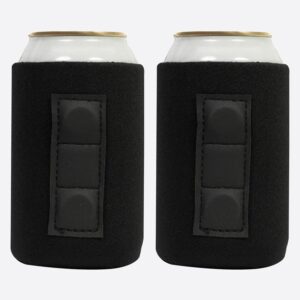qualityperfection magnetic can cooler sleeve, neoprene beer 12 oz regular size 4mm thickness insulated, collapsible for diy customizable, favors, parties, events set of 2 (black)