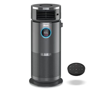 shark hc452 3-in-1 clean sense air purifier, heater & fan, hepa filter, 500 sq ft, oscillating, small room, bedroom, office, captures 99.98% of particles for clean air, dust, smoke & allergens, grey