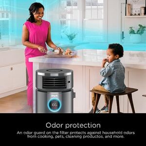 Shark HC452 3-in-1 Clean Sense Air Purifier, Heater & Fan, HEPA Filter, 500 Sq Ft, Oscillating, Small Room, Bedroom, Office, Captures 99.98% of Particles for Clean Air, Dust, Smoke & Allergens, Grey