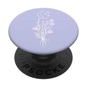 purple-lavender - boho moon wildflower floral popsockets swappable popgrip