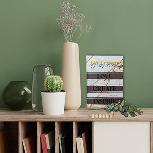 ZOKAEL Decorative Book Decor - Set Includes 3 Hard Cover Books with Love Create Inspire Quote, Decorated with Twine and Beads and A Faux Leaf. A Great Gift Idea