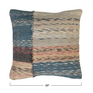 Creative Co-Op Creative Co-Op Woven Jute and Cotton Pillow, Multicolor