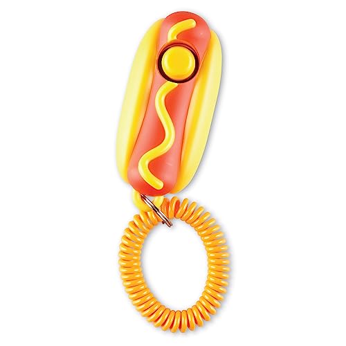 Brightkins Smarty Pooch Hot Dog Training Clicker - Dog Training Clicker, Perfect for Dog Training and Obedience Games, Clicker for Dog Training