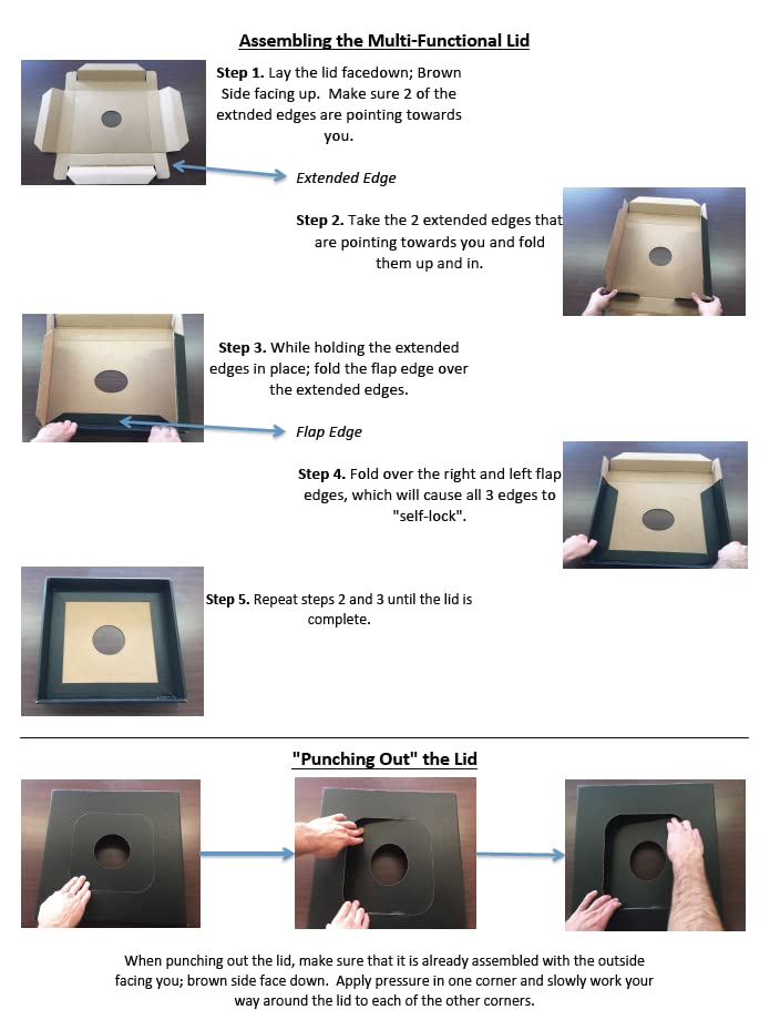 *New* One Earth ''Recycle ONLY'' Printed Cardboard Box Set: Box + Lid + Trash Bag Set (Recycle Only Print), Quantity = 10 Sets,Green