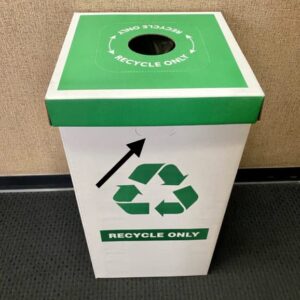 *New* One Earth ''Recycle ONLY'' Printed Cardboard Box Set: Box + Lid + Trash Bag Set (Recycle Only Print), Quantity = 10 Sets,Green