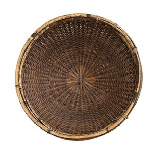 Creative Co-Op Handwoven Bamboo and Rattan Bowl, Distressed Finish Decorative Storage, 14" L x 14" W x 5" H, Natural