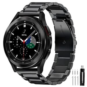 samsung galaxy watch 6 band classic 43mm 47mm 40mm 44mm, samsung galaxy watch 5 band pro 45mm 40mm 44mm, samsung galaxy watch 4 band classic 40mm 44mm 42mm 46mm men 20mm metal business band solid stainless steel (black)