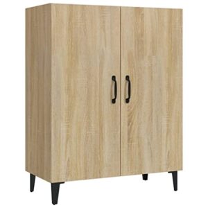 vidaxl sideboard, buffet cabinet with storage, sideboard console cabinet for kitchen living room entryway, industrial, sonoma oak engineered wood