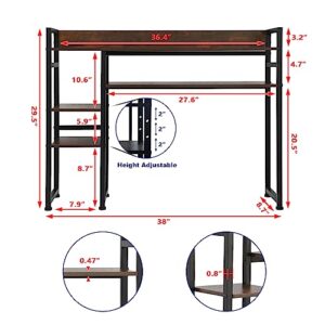 YEIBOOFU Desktop Bookshelf, 2-Tier Multipurpose Wood Bookcase for Computer Desk, Countertop Storage Hutch Display Rack Organizer for Dorm Office Home - Brown