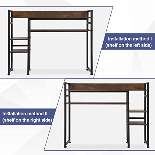 YEIBOOFU Desktop Bookshelf, 2-Tier Multipurpose Wood Bookcase for Computer Desk, Countertop Storage Hutch Display Rack Organizer for Dorm Office Home - Brown