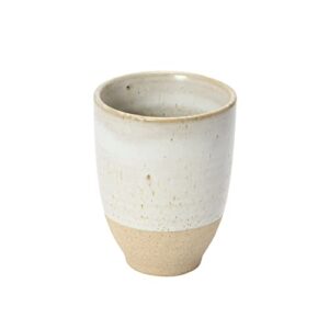 creative co-op stoneware cup, white reactive glaze, set of 4 serveware, 3" l x 3" w x 5" h