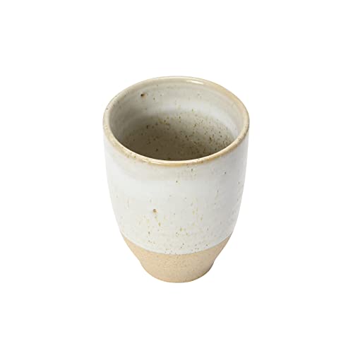 Creative Co-Op Stoneware Cup, White Reactive Glaze, Set of 4 Serveware, 3" L x 3" W x 5" H