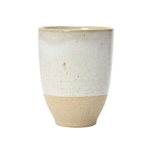 Creative Co-Op Stoneware Cup, White Reactive Glaze, Set of 4 Serveware, 3" L x 3" W x 5" H