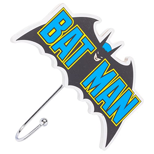 Silver Buffalo Batman Icons 3pc Die Cut Wall Hook Set, 14 x 7 Inches