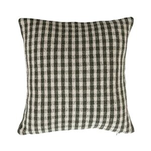 creative co-op creative co-op woven recycled cotton blend pillow gingham, green and white