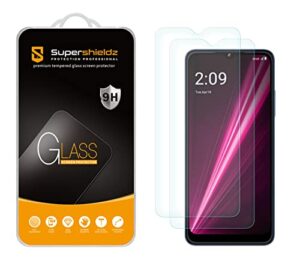 supershieldz (2 pack) designed for t-mobile revvl 6 5g / revvl 6x 5g tempered glass screen protector, anti scratch, bubble free