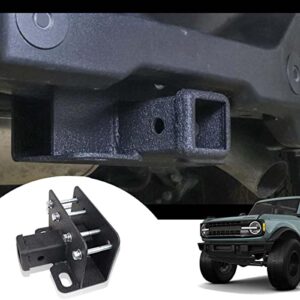xomzema 2" trailer hitch receiver trailer assembly heavy duty class 3 trailer hitch tow hook rear bumper towing cargo carrier racks for ford bronco offroad 2/4-door 2021-2022