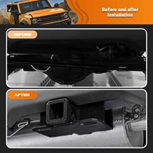 Xomzema 2" Trailer Hitch Receiver Trailer Assembly Heavy Duty Class 3 Trailer Hitch Tow Hook Rear Bumper Towing Cargo Carrier Racks for Ford Bronco Offroad 2/4-Door 2021-2022