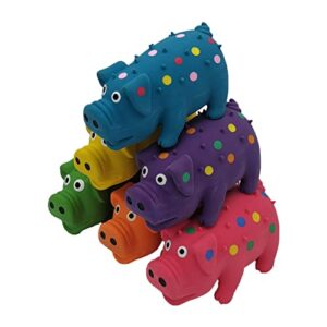 Hoiasem 6 Pack 4 Inch Mini Latex Dog Squeaky Toys Polka Dot Piglet Pig Dog Toy for Small Dogs