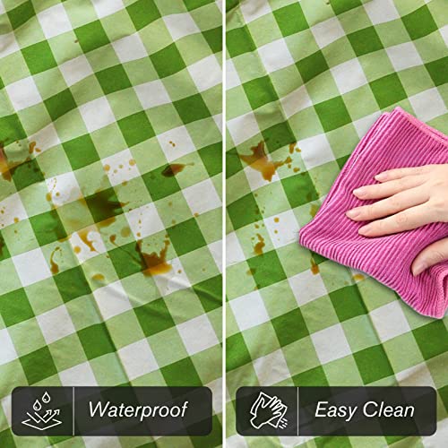 Byliable 6ft Fitted Tablecloth Rectangle Table Cover, Fitted Table Covers for 6 Foot Tables, Washable Picnic Table Cloth Indoor Outdoor Elastic Tablecloth, Green