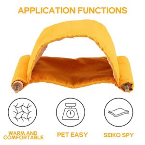 HANFAIRS Bird Nest House Winter Warm Parrot House Bed Hammock Tent Toy Bird Cage Perch Stand for Parrots Budgies Parakeet yellow