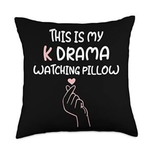 kdrama fans, korean shows funny apparels korean lover, this is my k drama watching throw pillow, 18x18, multicolor