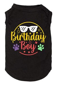 weokwock dog birthday gift clothes boy girl birthday shirt for small large dog brithday vest for doggy puppy clothes (1, 2, small, black-1)