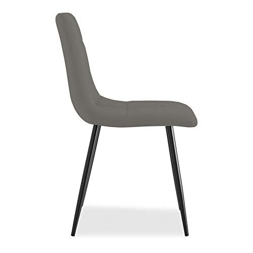 ROVOZAR Dining Chair, Gray Velvet,Simple and Modern Design for Dinner and Home,Without Armrest (Set of 2 Chairs)