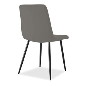 ROVOZAR Dining Chair, Gray Velvet,Simple and Modern Design for Dinner and Home,Without Armrest (Set of 2 Chairs)