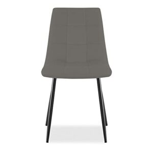 ROVOZAR Dining Chair, Gray Velvet,Simple and Modern Design for Dinner and Home,Without Armrest (Set of 2 Chairs)