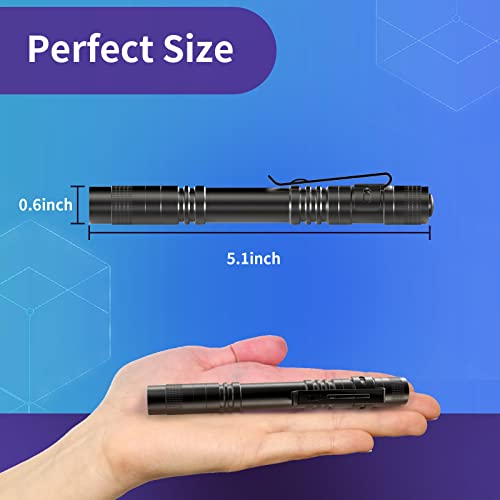 COSOOS 2 UV Black Light Flashlight, 2 Pack 395nm Mini Pen Light with Clip, Waterproof Ultraviolet Flashlight for Leak, Pet Urine, Scorpion, Hotel Inspection, Dry Stain and Bed Bug.