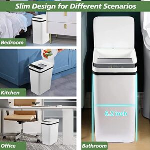 FUNTOOB Sensor Trash Can Automatic Motion Sensor Trash Can 2.5 Gallon Bathroom Trash Cans with Lids Small Garbage Bin for Bedroom Bathroom Office