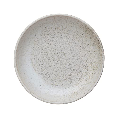 Creative Co-Op Stoneware Plate, White Reactive Glaze, Set of 2 Serveware, 9" L x 9" W x 2" H