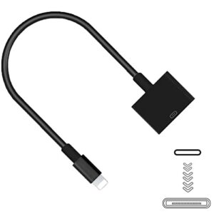 apple lightning to 30-pin adapter, mfi certified 8 pin male to 30 pin female connector converter with iphone charger cable cord compatible iphone 12 11 x 7 6p 5s 4s 4 3 3g/ipad/ipod (black)