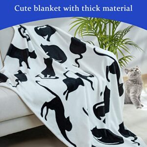 Cat Throw Blanket for Cat Lovers Black Cats Blanket Cat Print Blanket Cute Blankets Cat Plush Blanket Cat Blanket for Women Cat Themed Gifts for Women (50 * 60inchs,cat4)