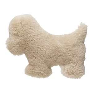 creative co-op new zealand lamb fur dog shaped, cream pillows, 17" l x 11" w x 3" h