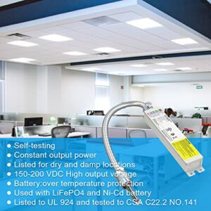20W LED Emergency Driver 100-247V AC, 175V DC Rechargeable LED Emergency Light Backup Battery, UL Listed with 5-Year Warranty, Over 90mins Emergency Time,for Panel Light, Linear Light(10Pack) White