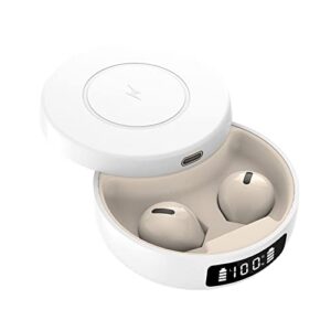 loluka mini wireless earbuds small bluetooth earphones led display electricity headset streaming music from cellphone for sleep on side, running, workout, travel, handsfree for ios android