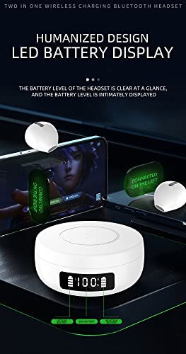 Loluka Mini Wireless Earbuds Small Bluetooth Earphones LED Display Electricity Headset Streaming Music from Cellphone for Sleep on Side, Running, Workout, Travel, Handsfree for iOS Android