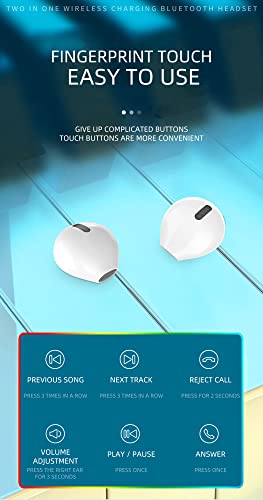 Loluka Mini Wireless Earbuds Small Bluetooth Earphones LED Display Electricity Headset Streaming Music from Cellphone for Sleep on Side, Running, Workout, Travel, Handsfree for iOS Android