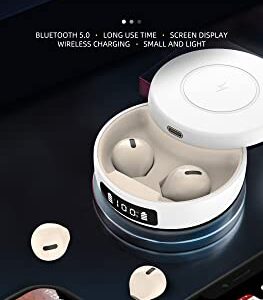 Loluka Mini Wireless Earbuds Small Bluetooth Earphones LED Display Electricity Headset Streaming Music from Cellphone for Sleep on Side, Running, Workout, Travel, Handsfree for iOS Android